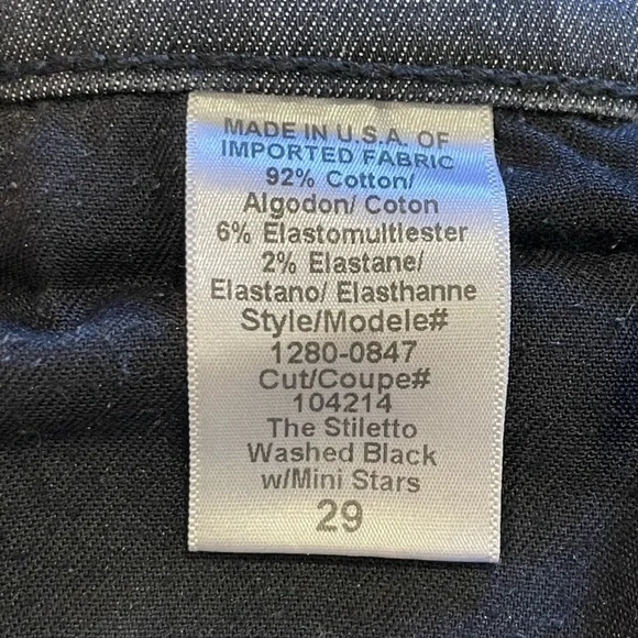 CURRENT/ELLIOTT The Stiletto Washed Black with Mini Stars 29 - Picture 4 of 7